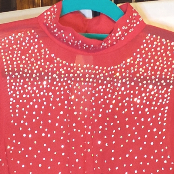 Sheer Rhinestones Turtleneck Bodysuit - Picture 2 of 11